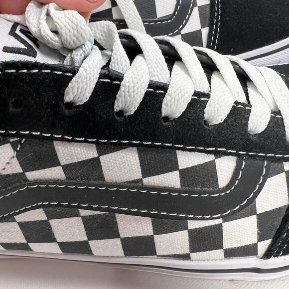 Vans Era Old Skool Ward Checkerboard Trainers Shoes Black White Suede Size 9 - Picture 7 of 13